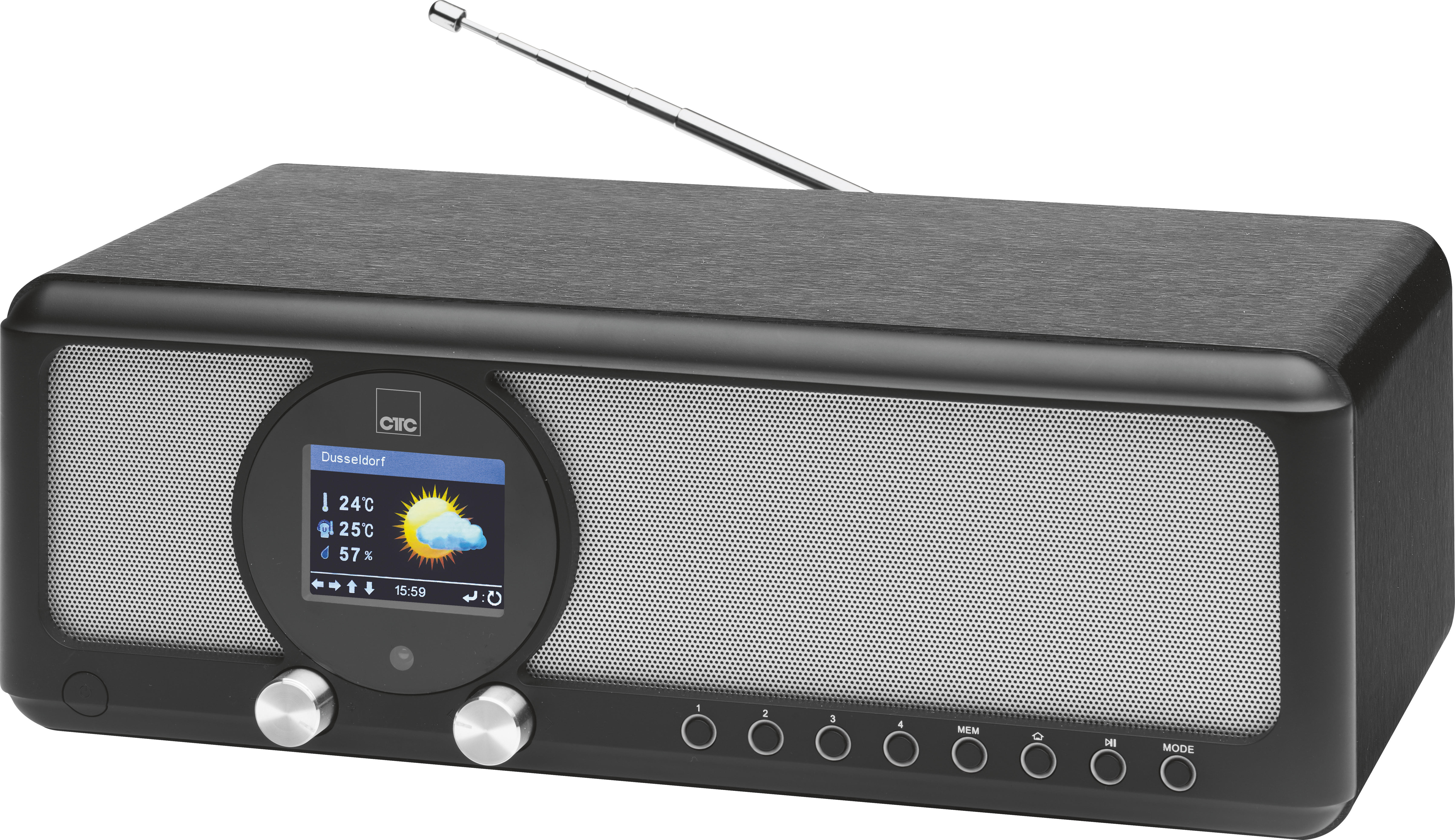 CTC IR 7004 BT Internetradio, Internet Radio, FM, Bluetooth, Schwarz