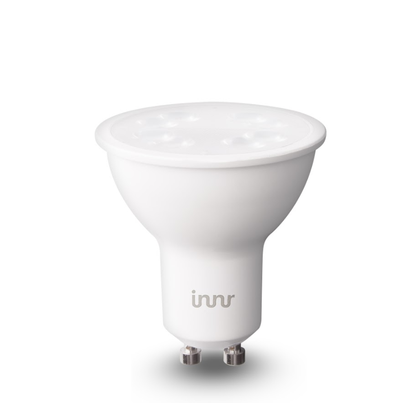 A white LED light bulb with the Innr logo on a white background.