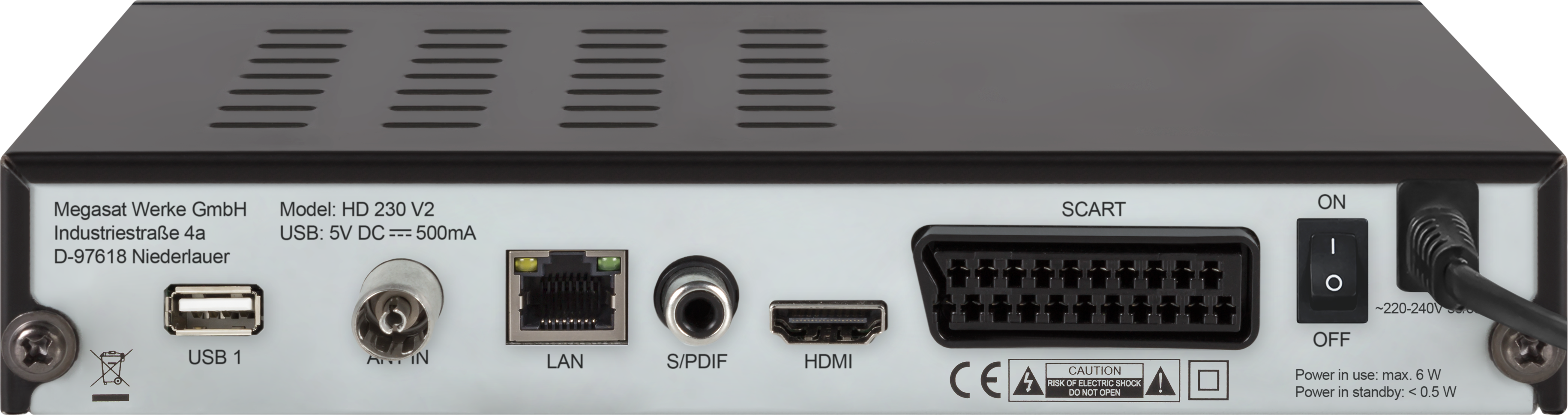 MEGASAT HD 230C V2 HD Kabel-Receiver (HDTV, DVB-C, DVB-C2, Schwarz)