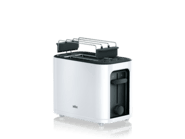 2-Schlitz-Toaster PurEase HT 3010 WH in Weiß mit Brötchenaufsatz
