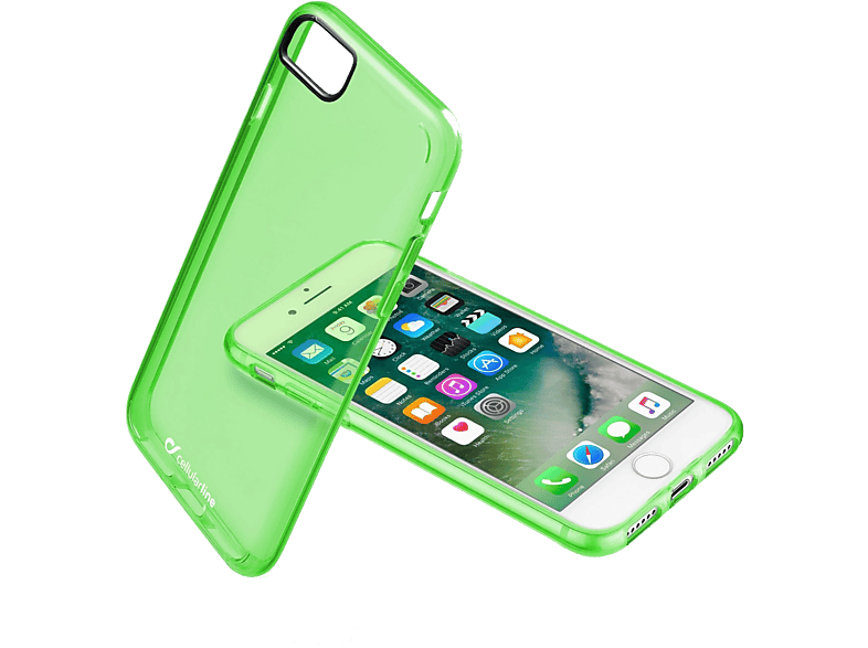 CELLULARLINE Softcover Clear Color iPhone 8/7 Groen (CLEARCOLIPH747G)