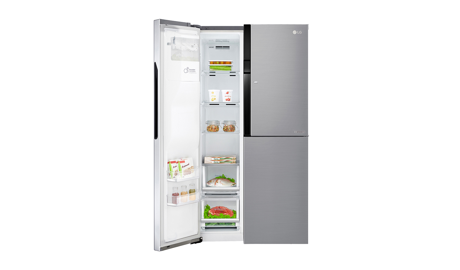 LG GSJ 561 PZUZ Side-by-Side (606 l, F, 1790 mm hoch, Edelstahl)