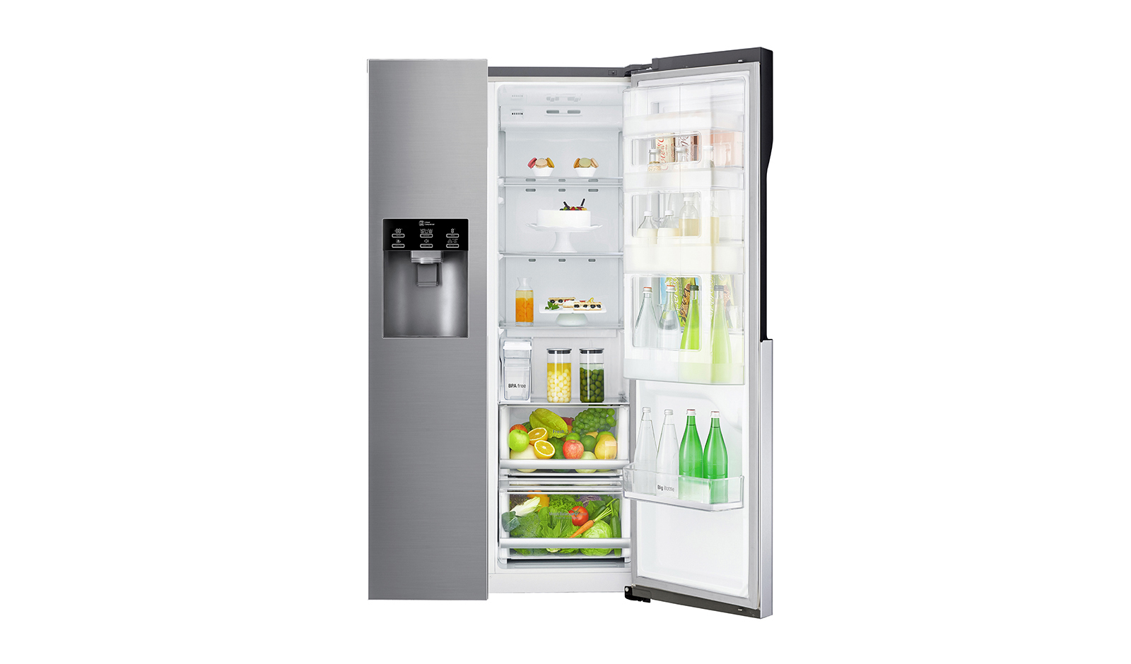 LG GSJ 561 PZUZ Side-by-Side (606 l, F, 1790 mm hoch, Edelstahl)