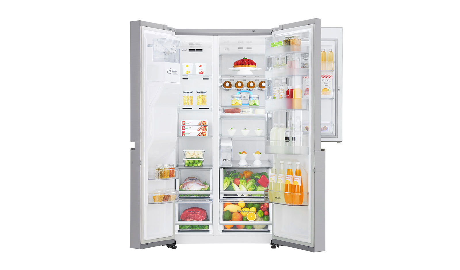 LG GSJ961NEAZ Side-by-Side (625 l, F, 1790 mm hoch, Edelstahl)