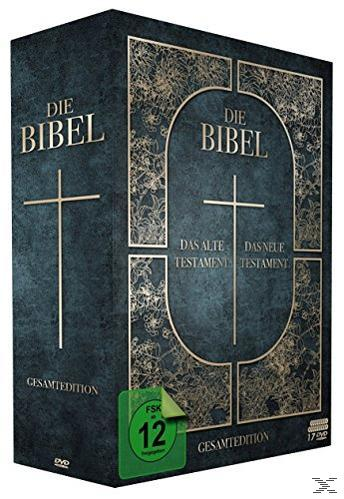 Box-Set von 'Die Bibel' auf Deutsch, mit einem Kreuz auf dem Cover.