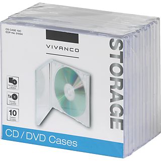 VIVANCO 31694 CD/DVD Jewel Case, 10er Pack