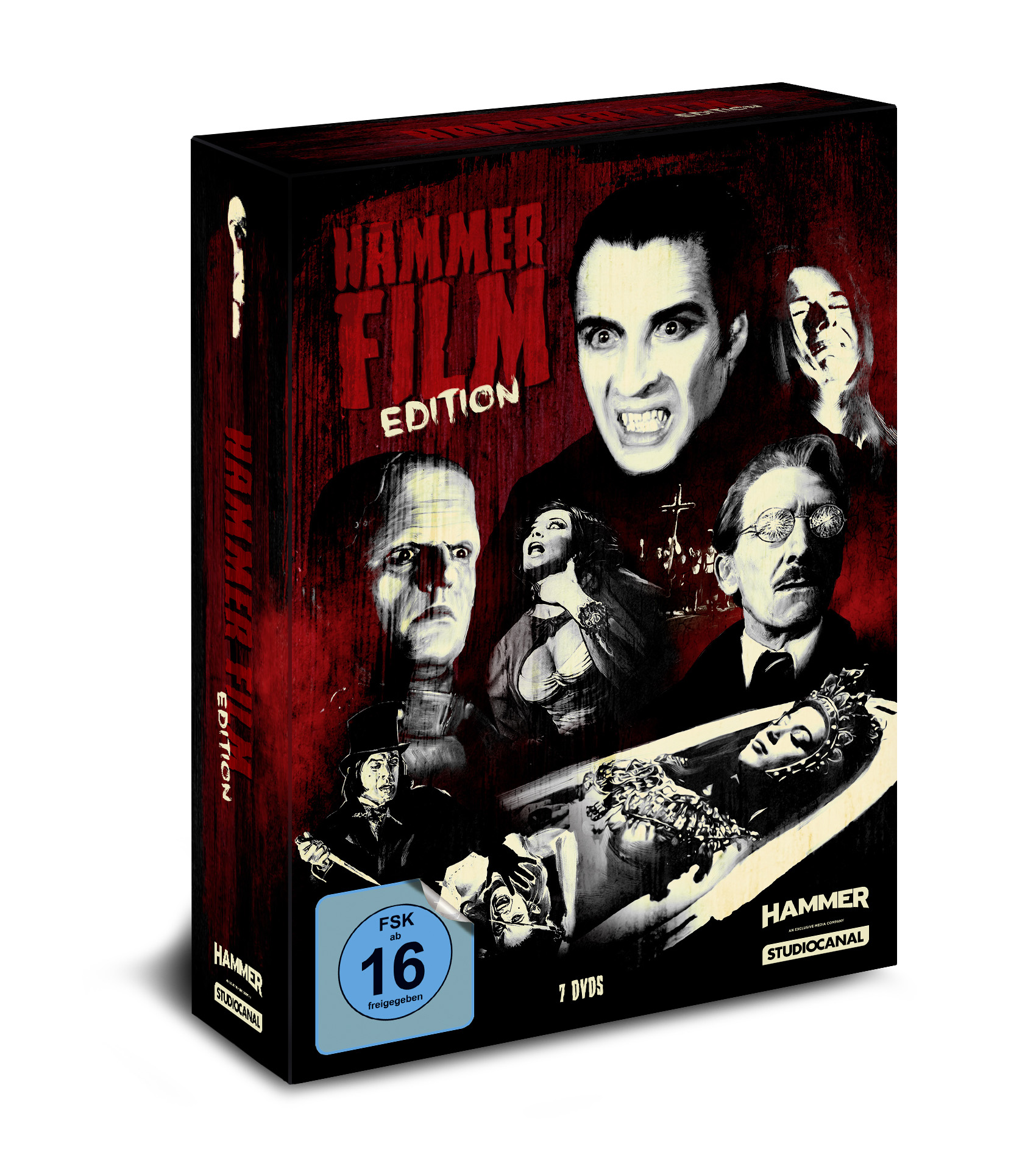 DVD-Box mit Filmplakaten, hauptsächlich schwarz-weiß. FSK 16 Label.