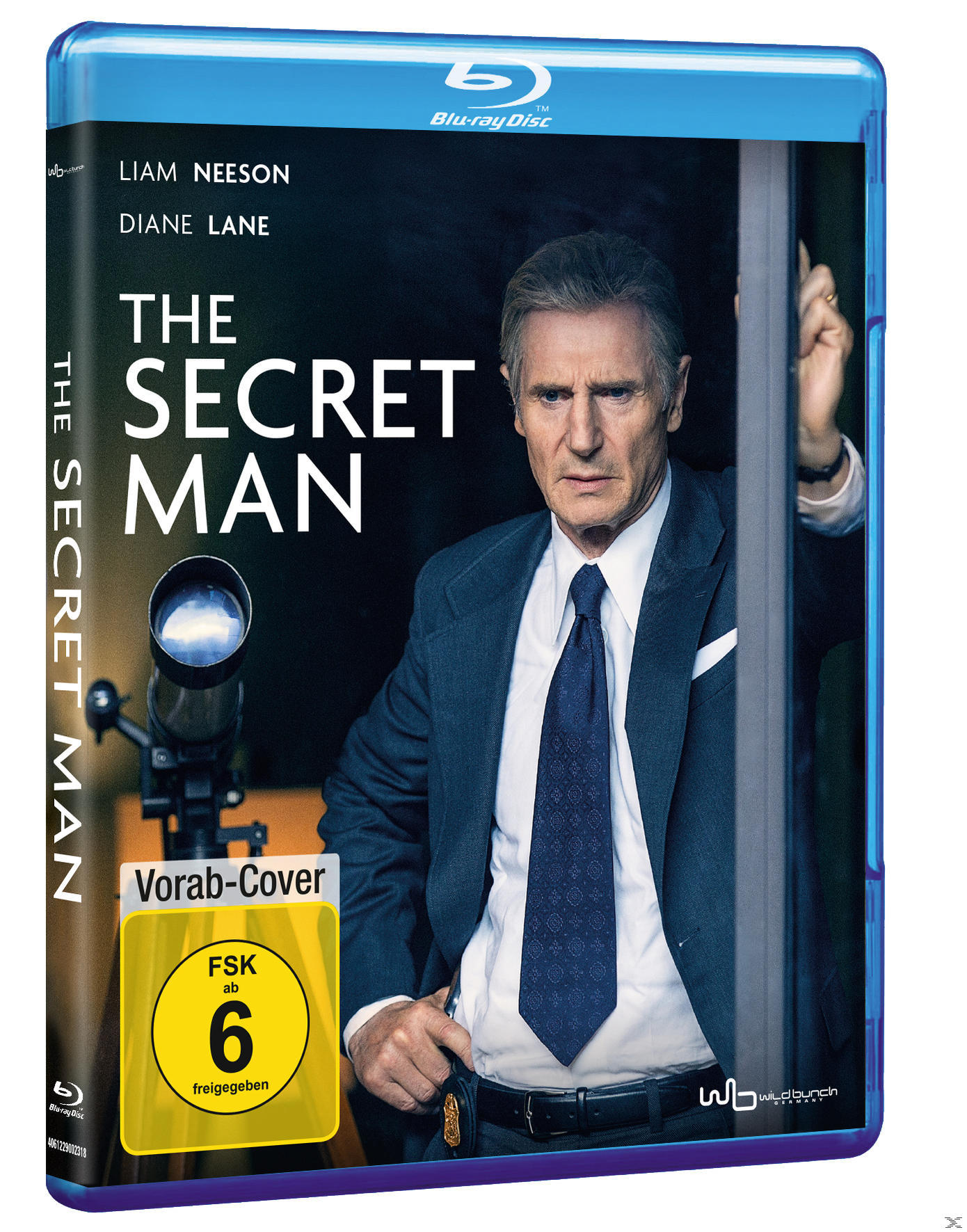 Eine Blu-ray-Hülle mit Liam Neeson auf dem Cover. Der Titel lautet 'The Secret Man'.