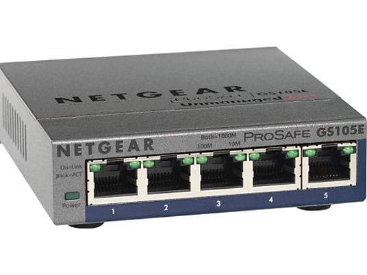 NETGEAR GS105E 5-PORT GB+ SWITCH - Desktop-Switch (Grau)
