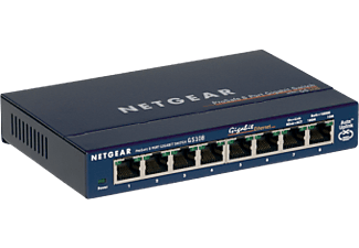 NETGEAR ProSafe GS108 8-port Gigabit Desktop Switch - Switch (Bleu)