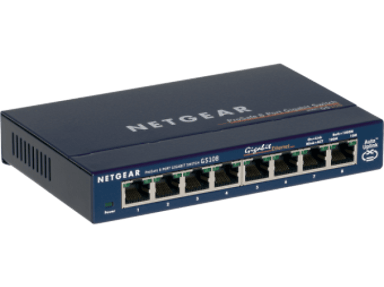 NETGEAR ProSafe GS108 8-port Gigabit Desktop Switch - (Blu)