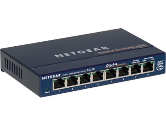 NETGEAR ProSafe GS108 8-port Gigabit Desktop Switch - Desktop-Switch (Blau)