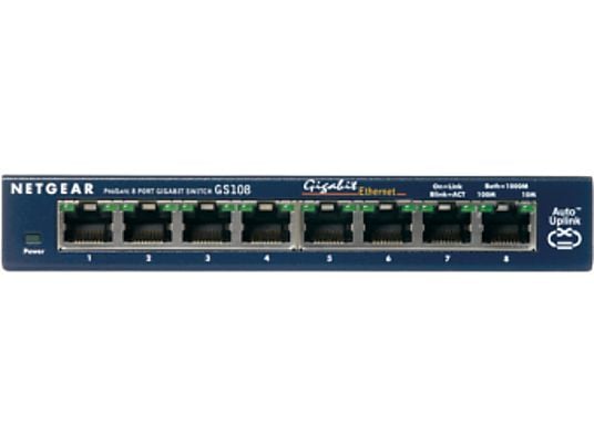 NETGEAR ProSafe GS108 8-port Gigabit Desktop Switch - Desktop-Switch (Blau)