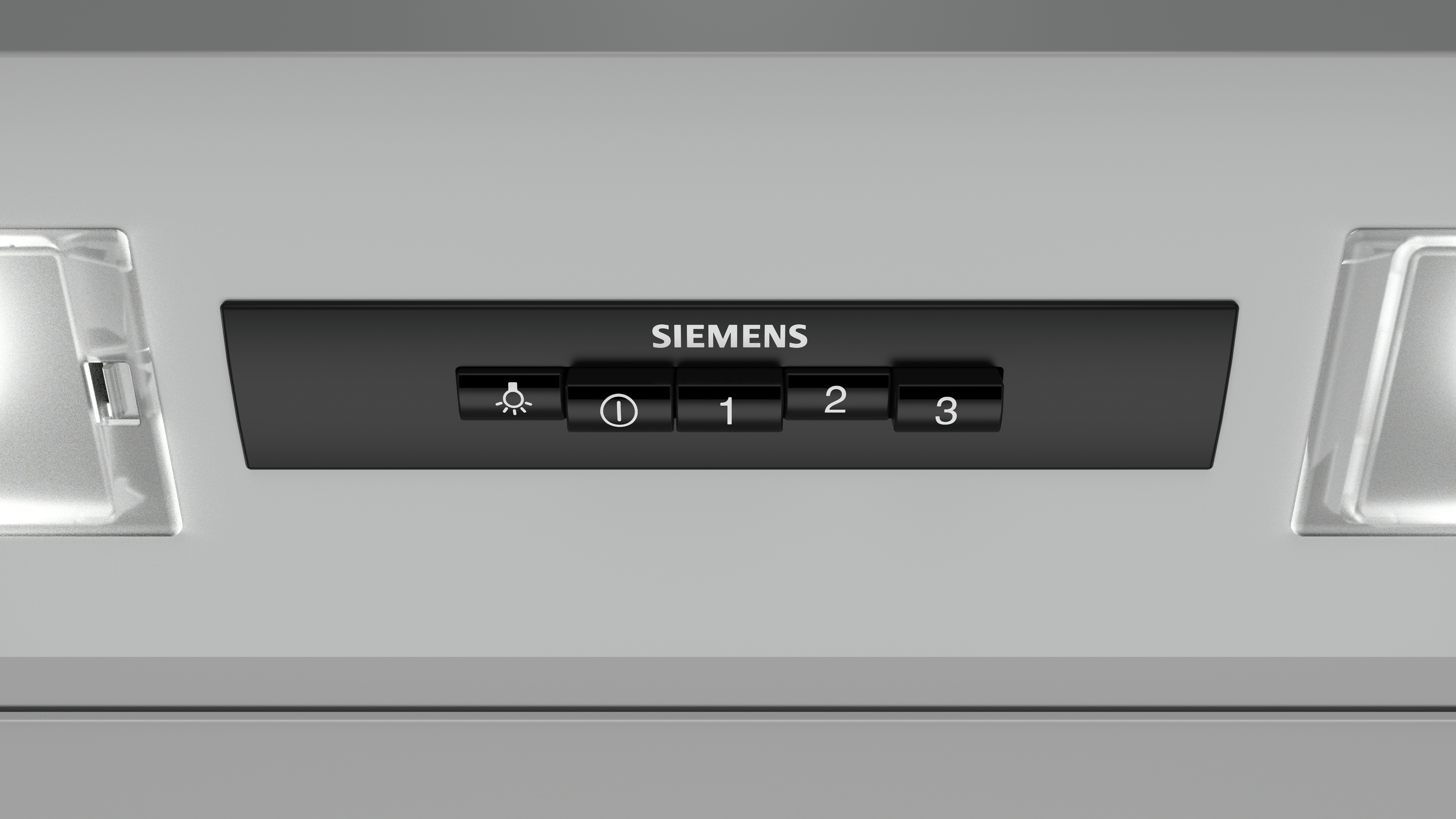 A close-up of a Siemens control panel. Contains light, timer, and speed controls.