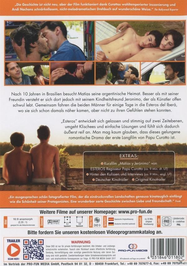 DVD-Cover mit küssenden schwulen Männern und anderen Bildern von Männern.