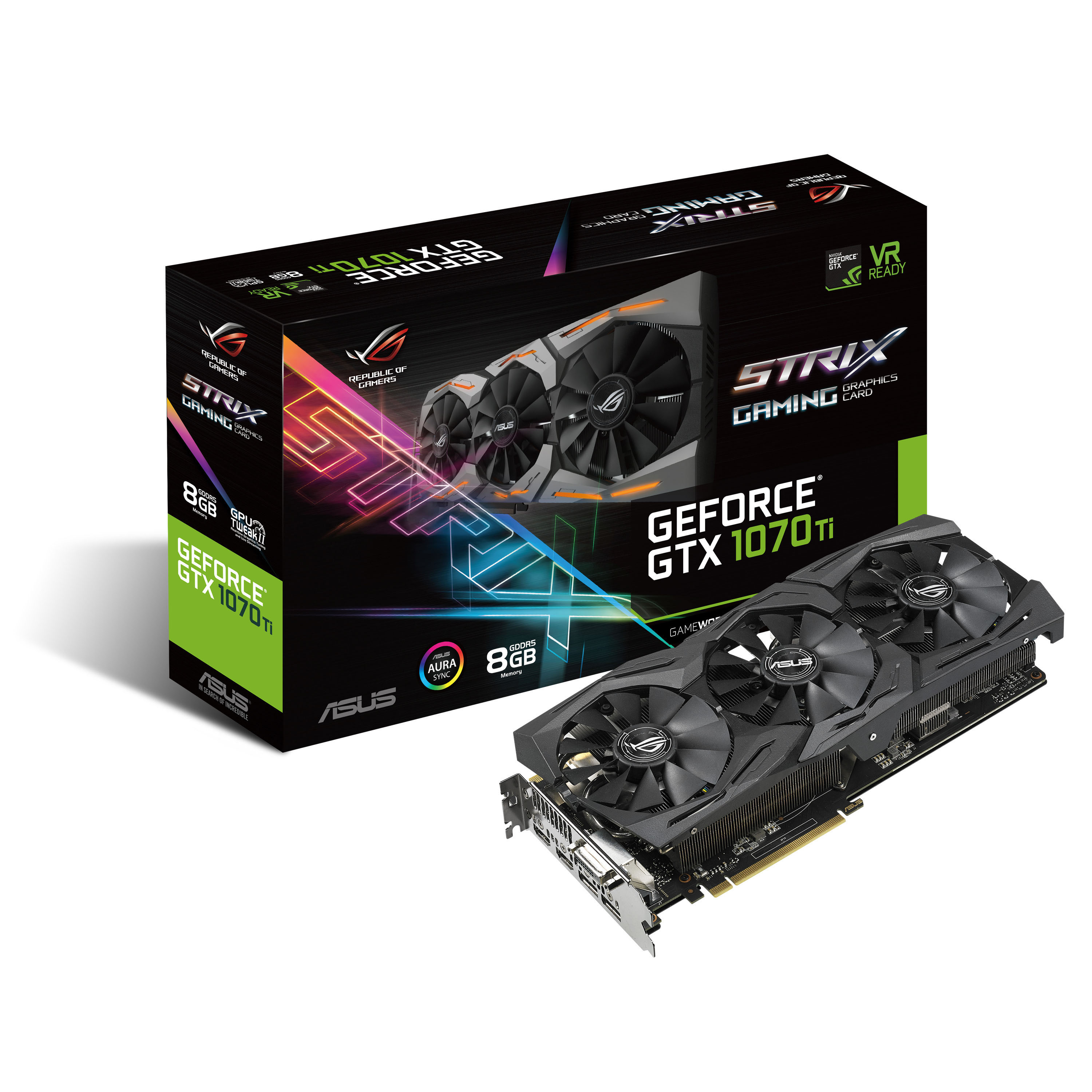 ASUS GeForce® GTX 1070 Ti, STRIX-GTX1070TI-8G-GAMING, 8GB GDDR5 (90YV0BI1-M0NA00)