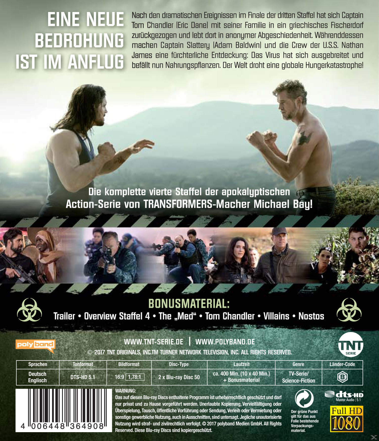 Filmcover mit zwei Männern, die sich mit erhobenen Fäusten gegenüberstehen. Text auf Deutsch. Dunkler Hintergrund.
