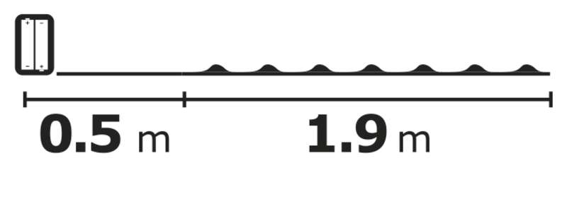 EMOS ZY1950 Karácsonyi fényfüzér, nano 2×AA 1,9m, IP20, hidegfehér időzítővel, beltéri