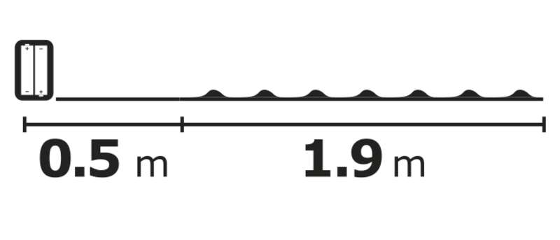 EMOS ZY1952 Karácsonyi fényfüzér, nano 2×AA 1,9m, IP20, melegfehér időzítővel 