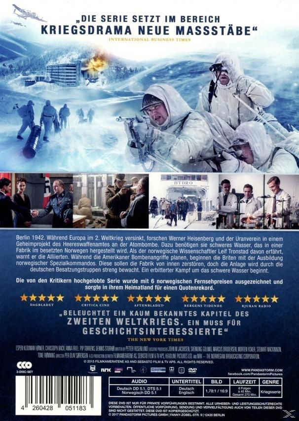 Die Rückseite einer DVD-Hülle mit einem Filmplakat, das Menschen in Winterkriegskleidung zeigt.