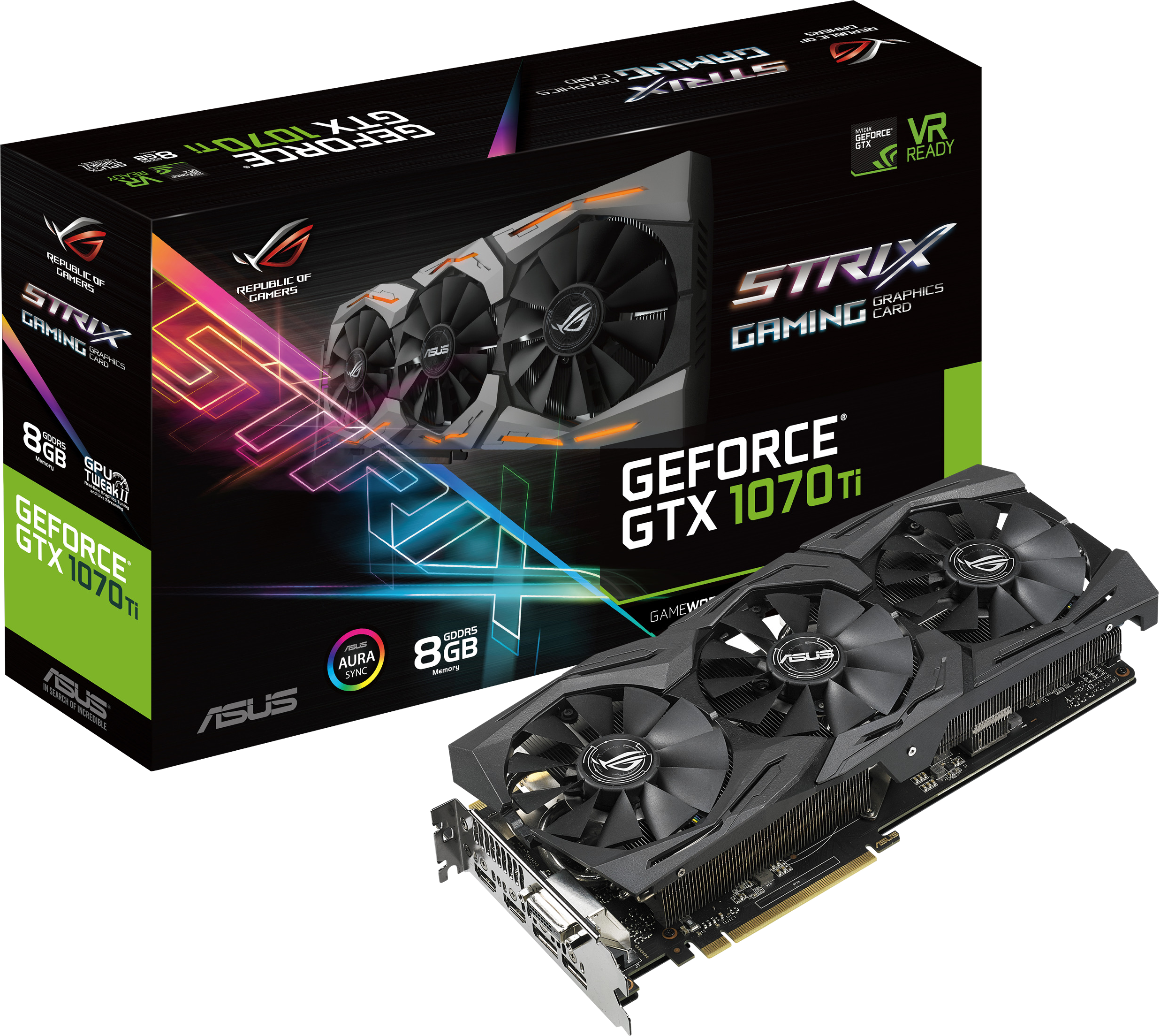 ASUS GeForce® GTX 1070 Ti, STRIX-GTX1070TI-8G-GAMING, 8GB GDDR5 (90YV0BI1-M0NA00)