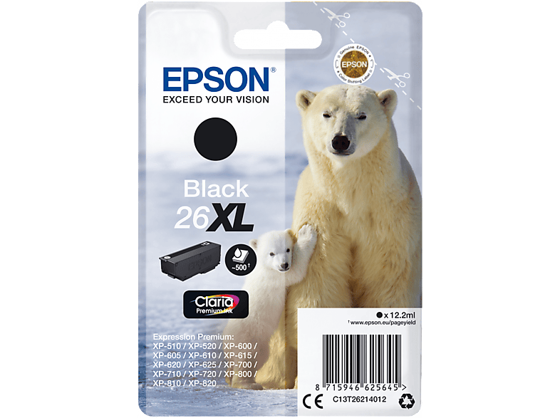 EPSON 26XL Zwart Claria Premium (C13T26214022)