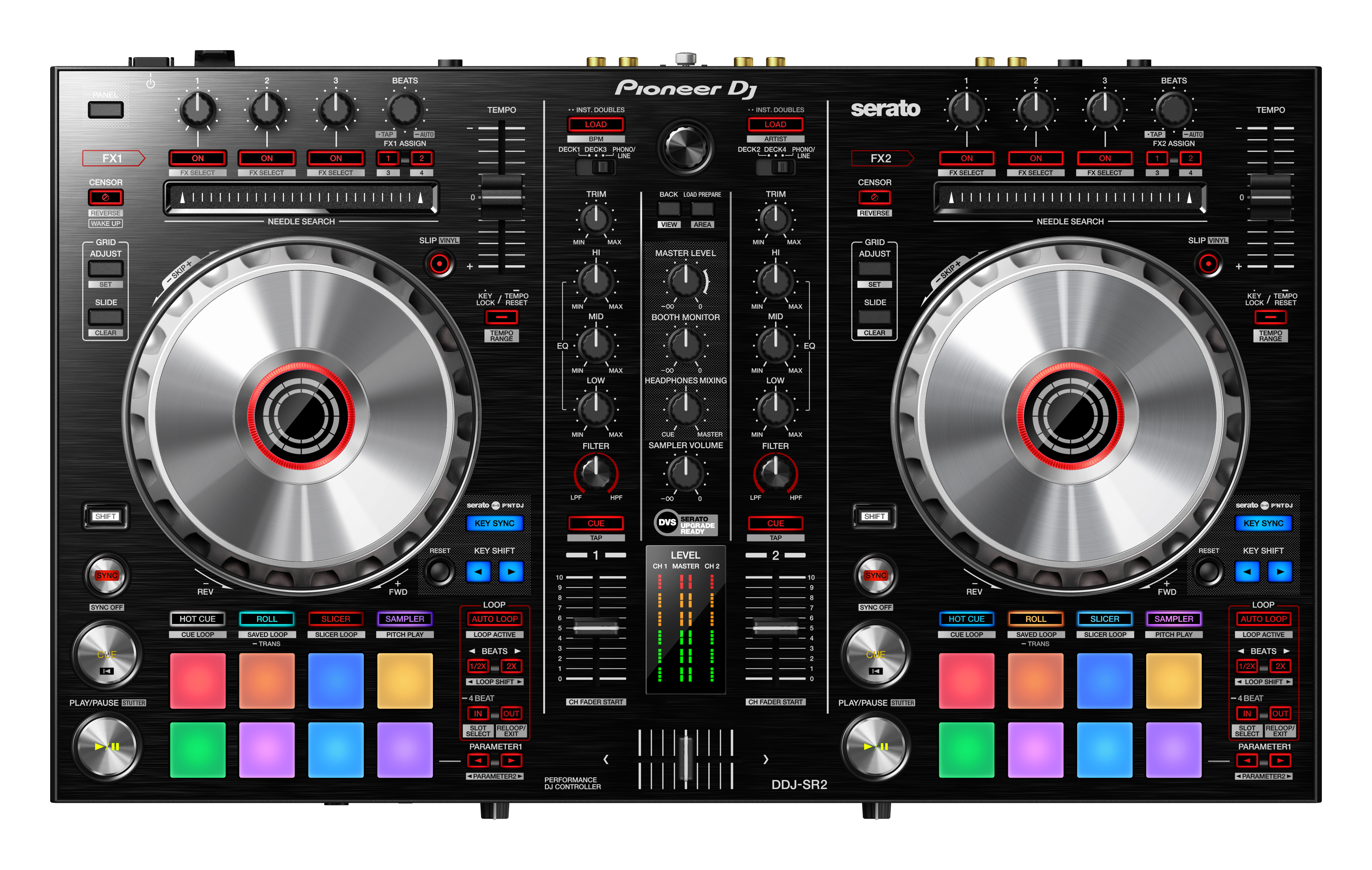 PIONEER DJ DJ Software Controller DDJ-SR2 Tragbarer 2-Kanal-Controller für Serato DJ Pro