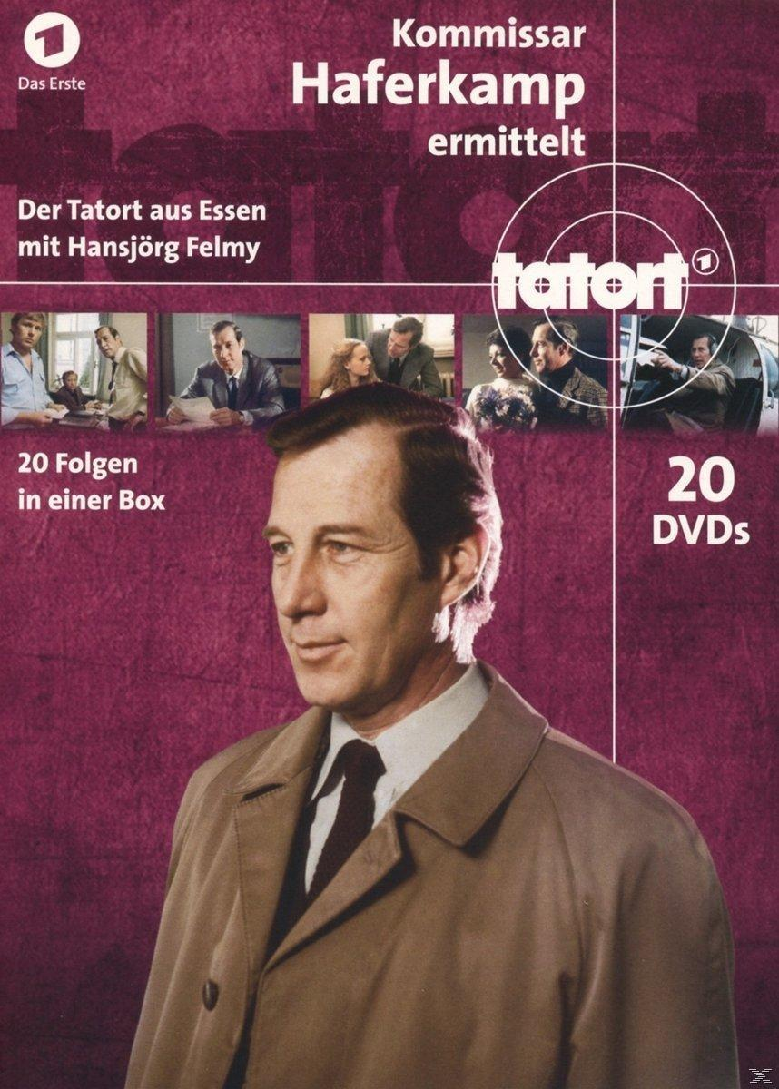 Eine DVD-Box mit einem Mann in einem beigen Mantel, mit dem Titel Tatort.