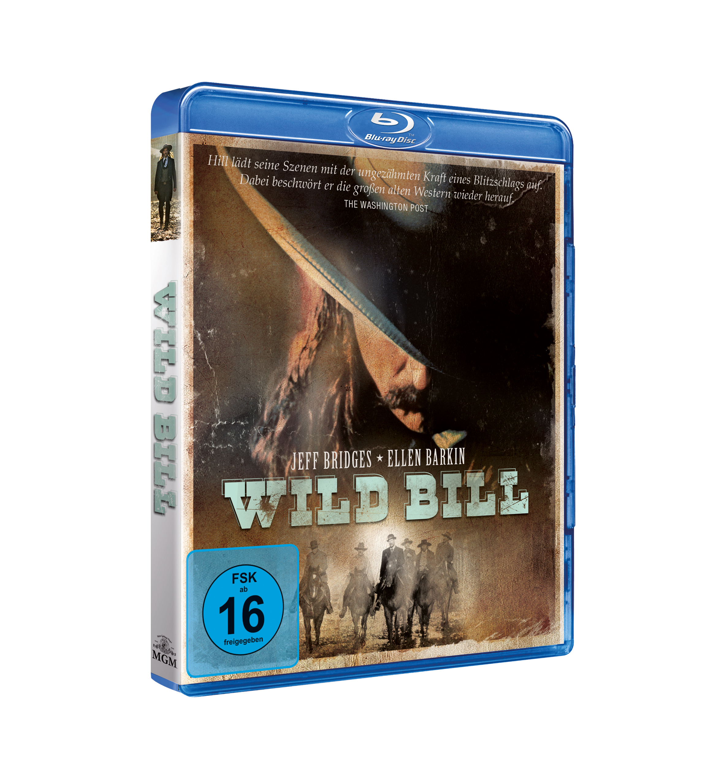 Blu-ray-Cover für 'Wild Bill'. Mit Jeff Bridges und Ellen Barkin. Spielt in einer Westernszene.