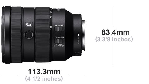 ASPH, SEL24105G E-Mount, - OSS, 105 Schwarz) Circulare mm (Objektiv ED, Sony für SONY G-Lens, DMR, Vollformat f/4 Blende FHB, 24 mm
