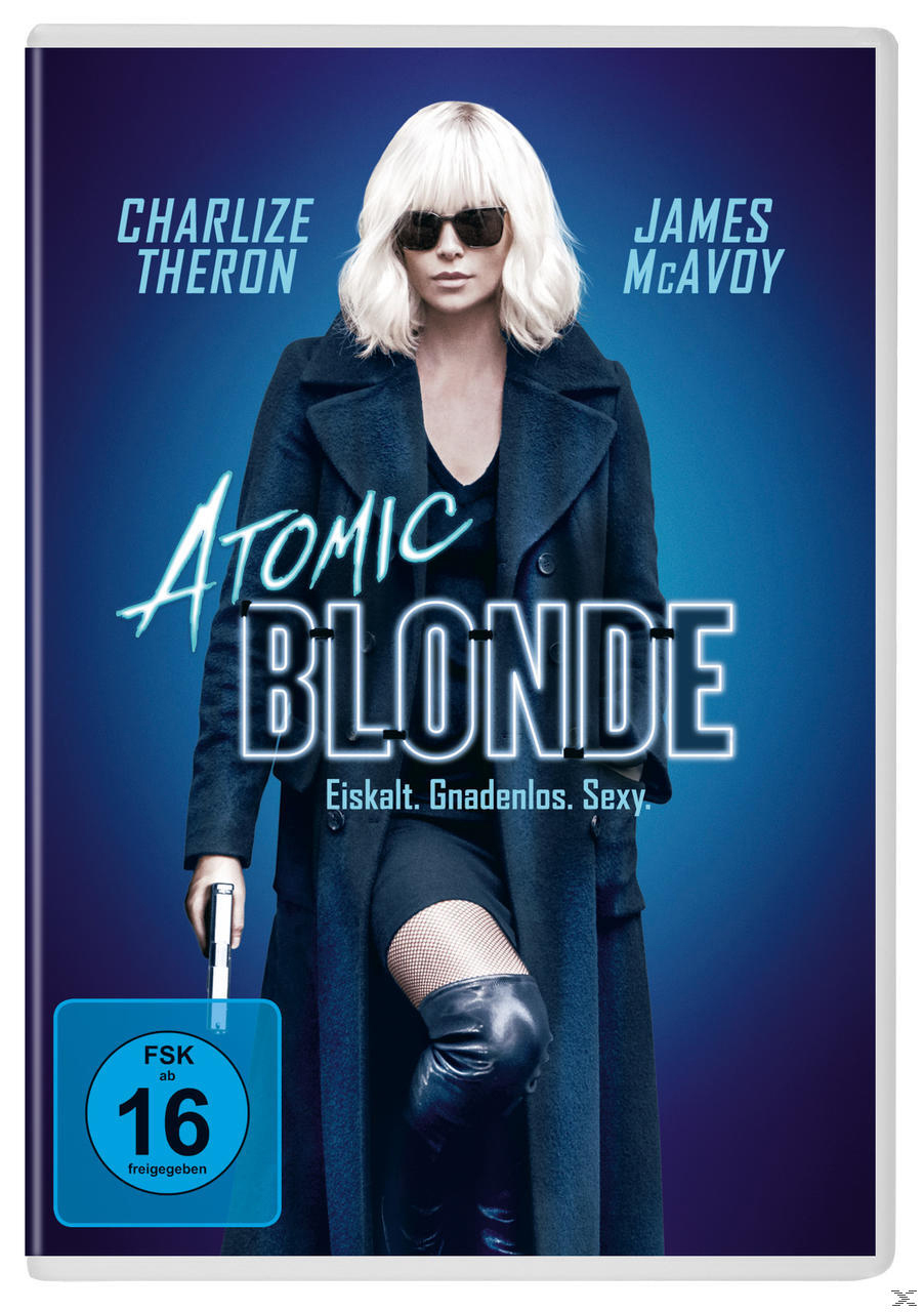Filmcover mit Charlize Theron und James McAvoy. Titel ist 'Atomic Blonde'.