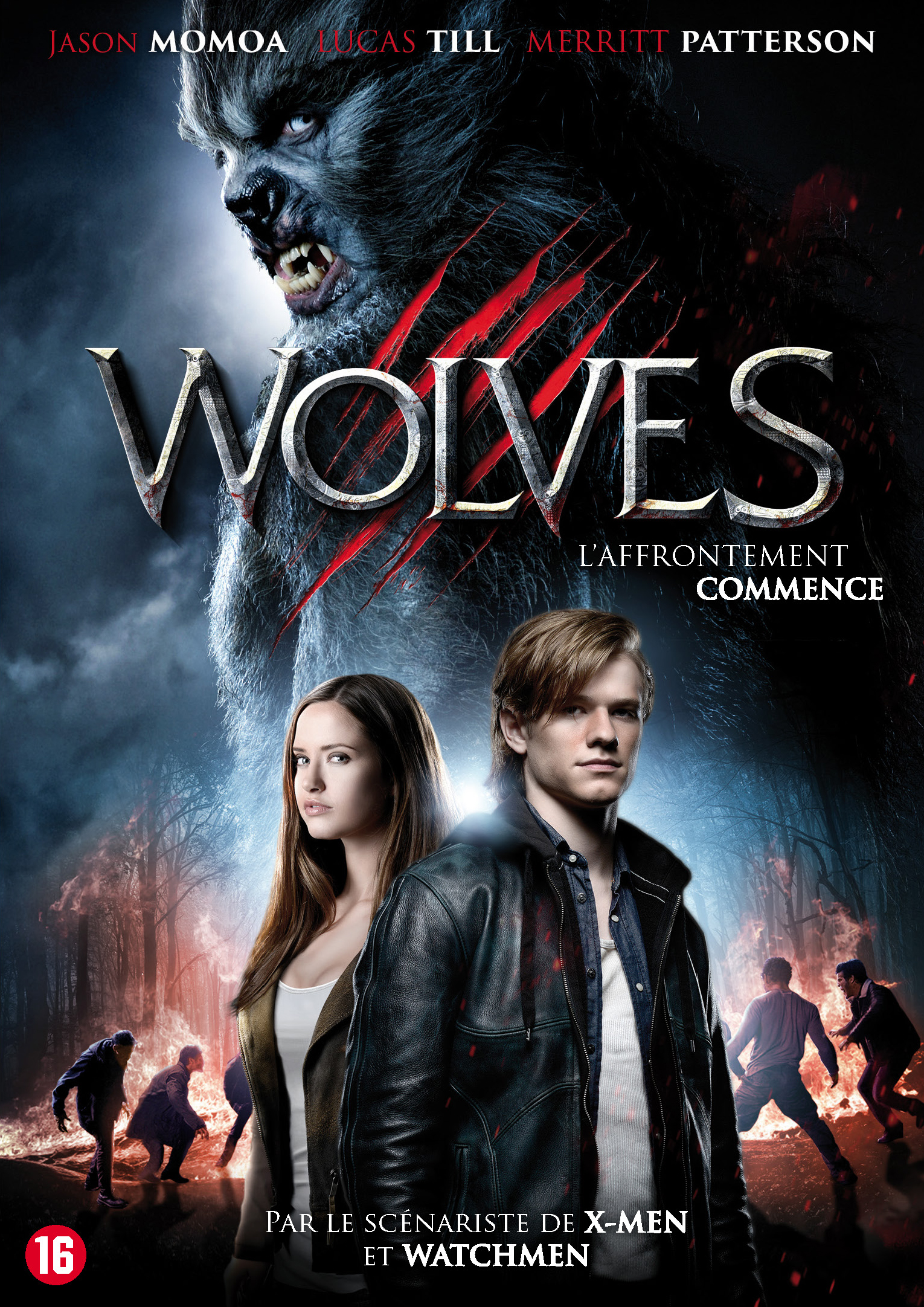 Filmposter van Wolves, met een weerwolf en twee personen.