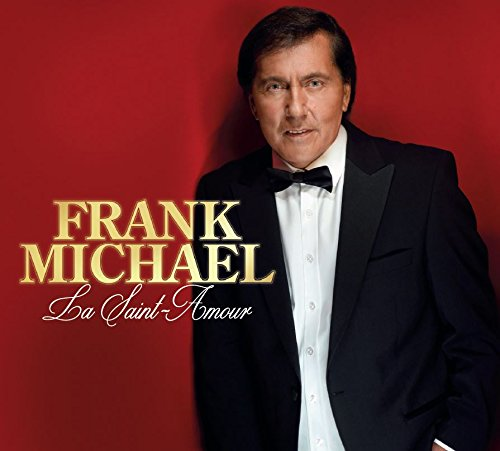 Albumhoes van Frank Michael. Man in smoking op rode achtergrond.