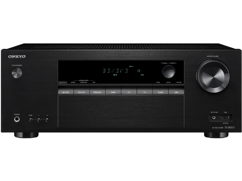 ONKYO TX-SR 373 5.1 házimozi erősítő, fekete (Bluetooth)