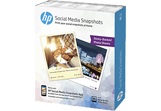 HP Social Media Snapshots, borttagningsbart fotopapper med klistrig baksida, 25 ark/10 x 13 cm