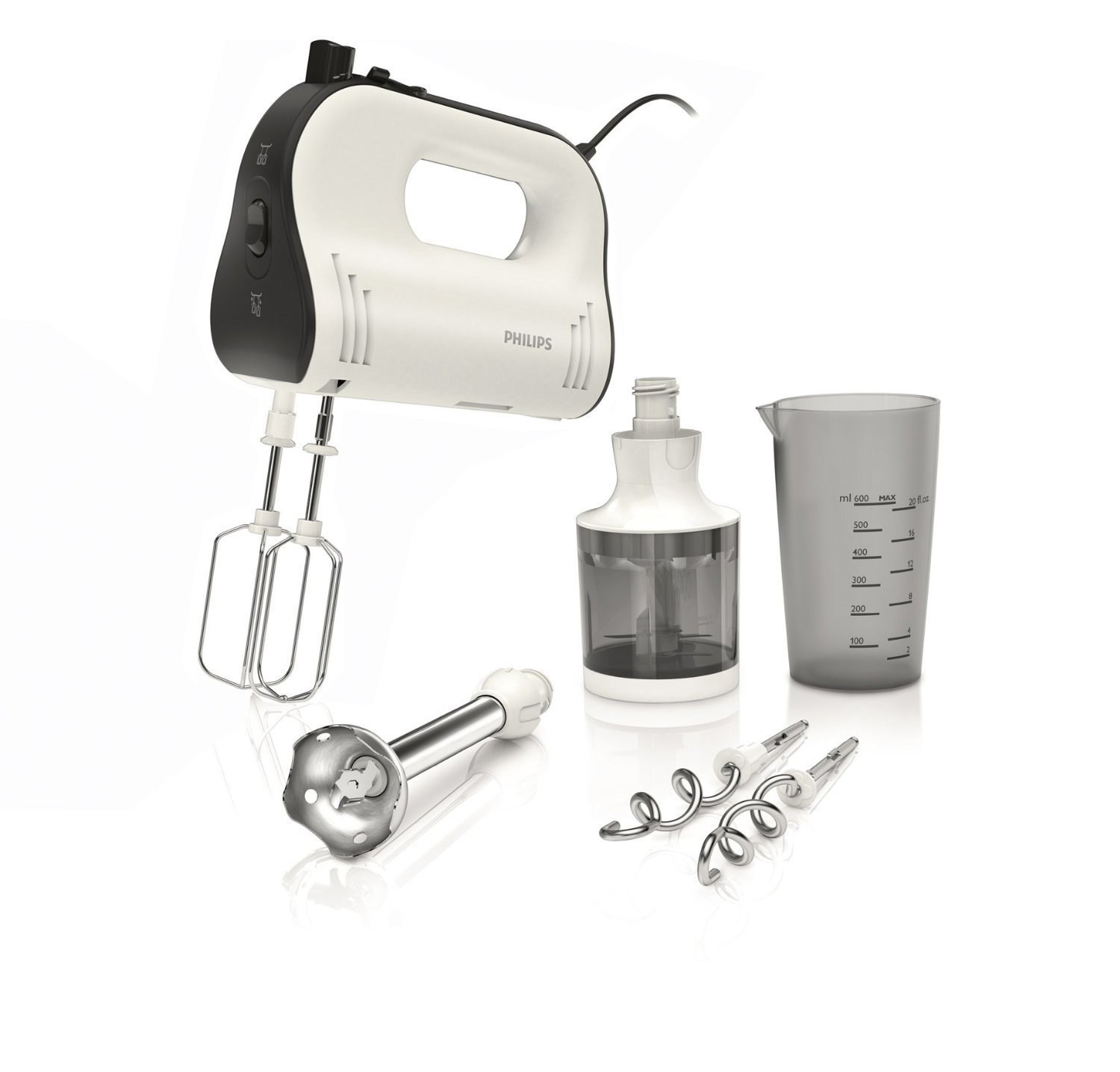 PHILIPS HR 1578/00 Handmixer Weiß/Schwarz (750 Watt, 0,6 l)