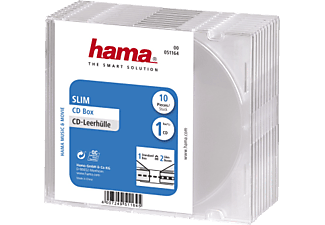 HAMA 51164 CD SLIM BOX CLEAR 10PCS - Coque vide Slim (Transparent)
