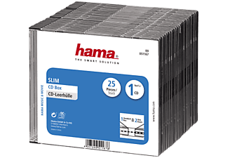 HAMA Storage CD slim jewel case, nero (pacchetto di 25 ) - Custodie vuote per CD (Nero)