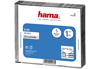 HAMA 51289 CD SLIM BOX CLEAR/BLACK - CD Leerhüllen (Schwarz, transparent)
