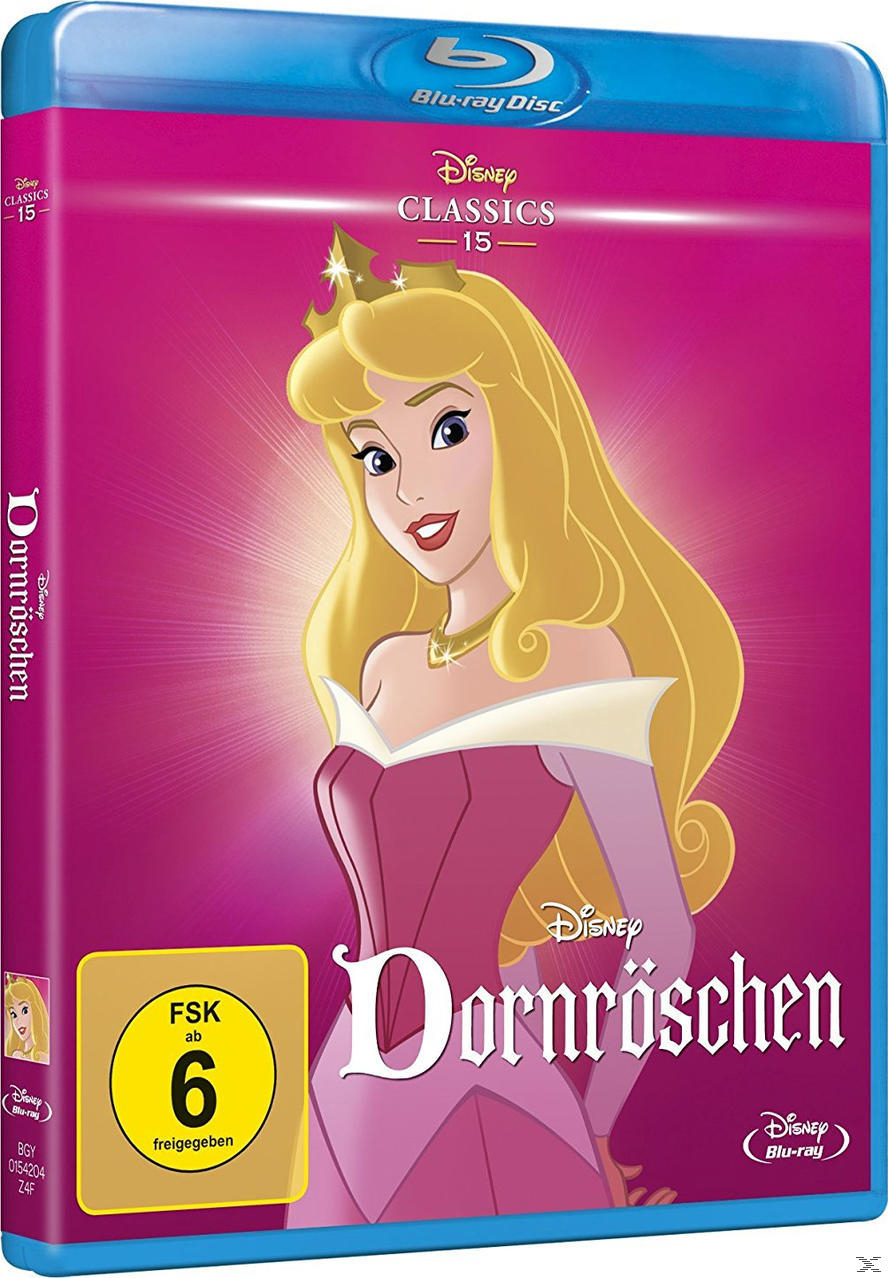 Blu-ray-Hülle von Disneys 'Dornröschen' mit Cartoon-Illustration der Prinzessin.
