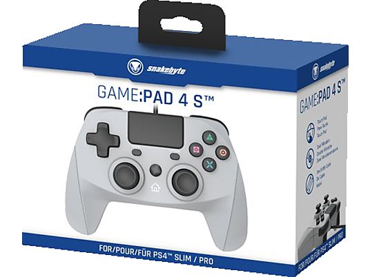 SNAKEBYTE Game:Pad 4 S - Manette pour PS 4 (Gris)