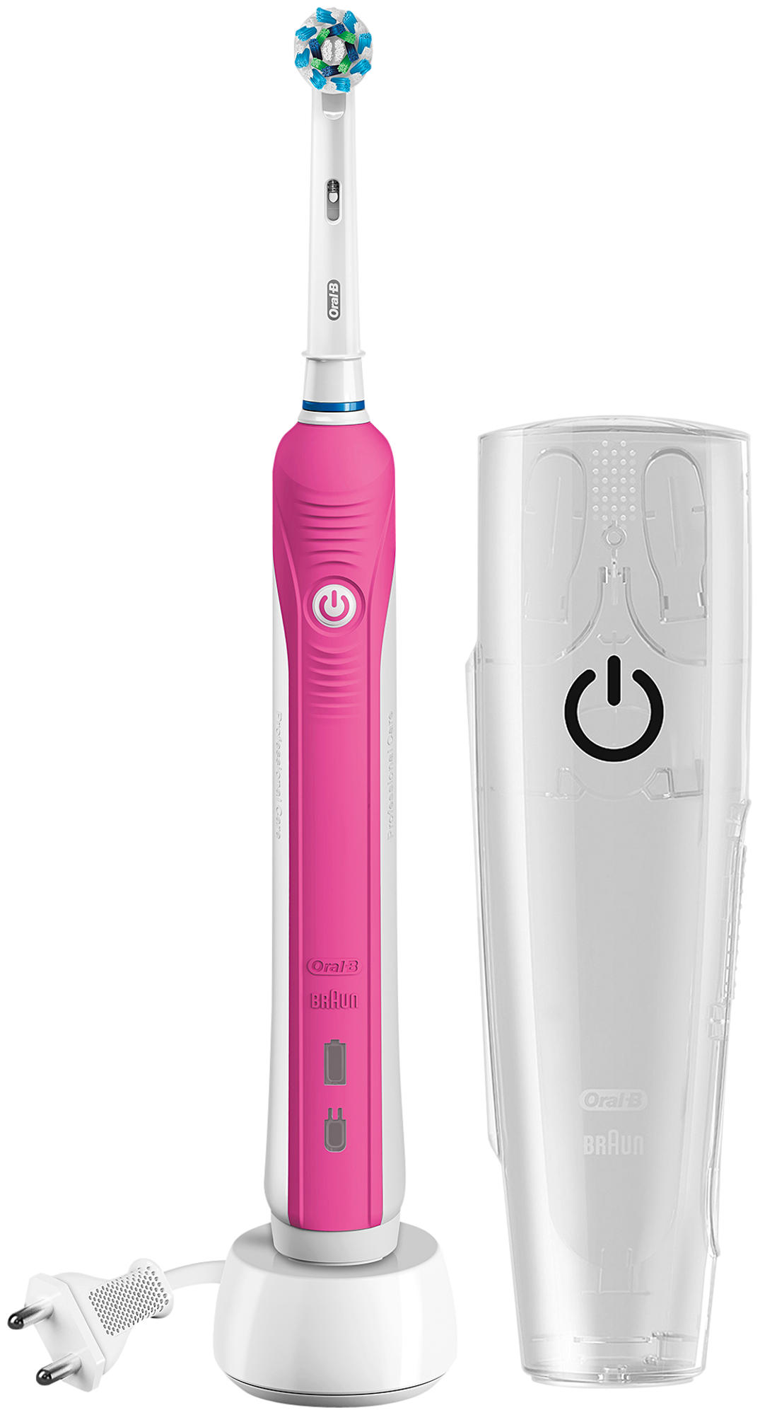 Pack cepillo Eléctrico - Oral B Pro 750 Cross Action, Oscilante con pulsaciones, Tecnología de