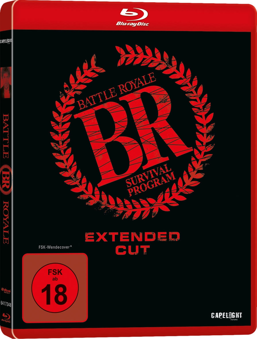 Blu-ray-Disc-Hülle für 'Battle Royale' mit rotem und schwarzem Design.