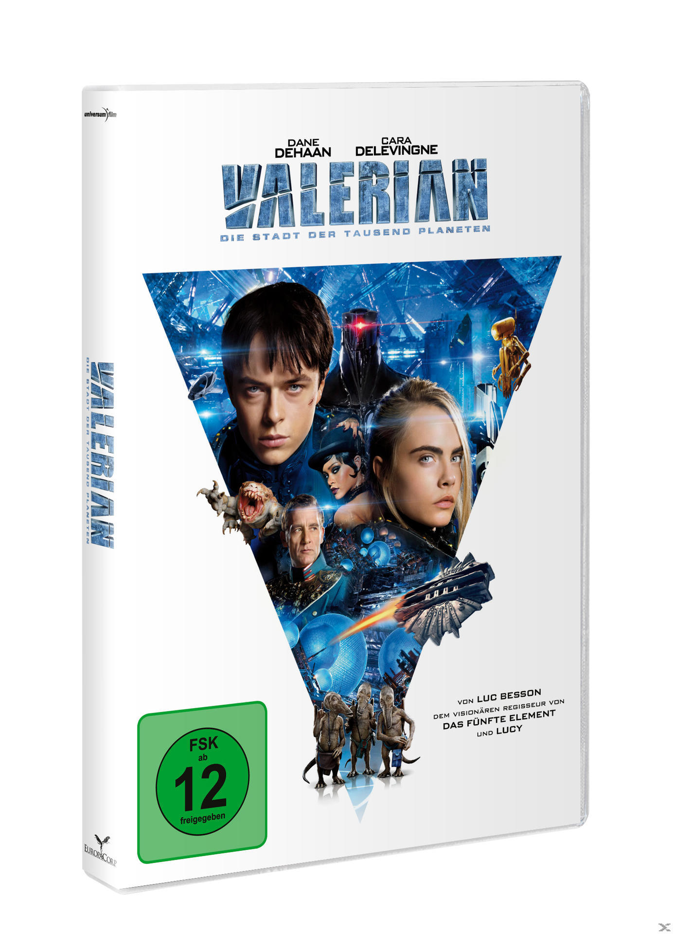 DVD-Hülle mit dem Filmplakat 'Valerian' mit Dane DeHaan und Cara Delevingne.