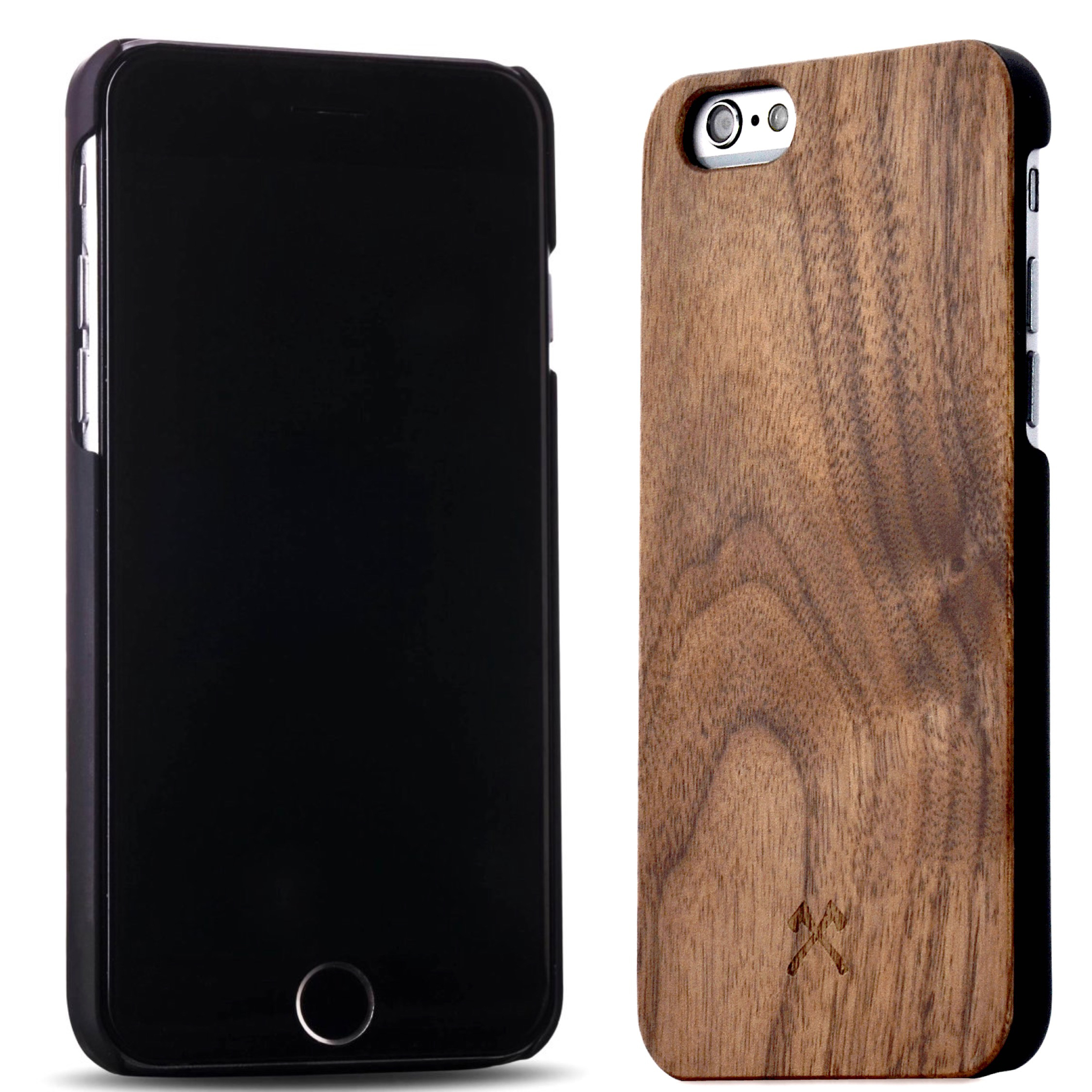 WOODCESSORIES EcoCase iPhone Walnuss/Schwarz 6s, iPhone Classic, Backcover, Apple, 6,