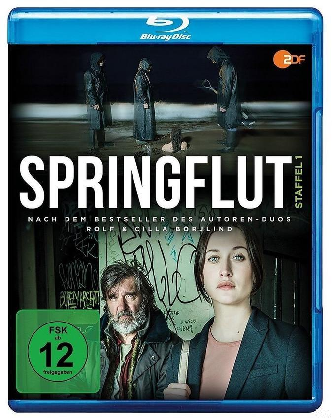 Springflut DVD-Cover, Leute am Strand bei Nacht.