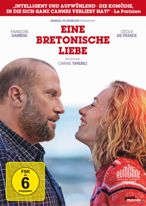 Filmposter mit einem Mann und einer Frau. Der Mann schaut nach links, die Frau nach rechts. Text: Eine Bretonische Liebe.