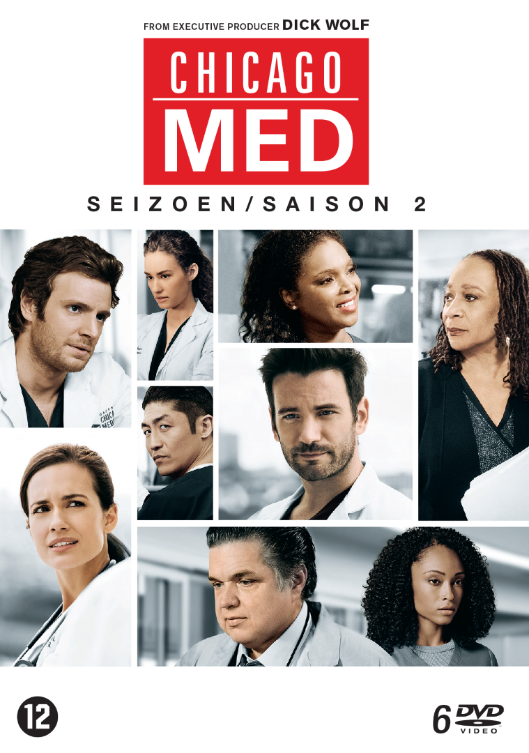 Couverture DVD de Chicago Med : Portraits des acteurs, titre et détails de saison.