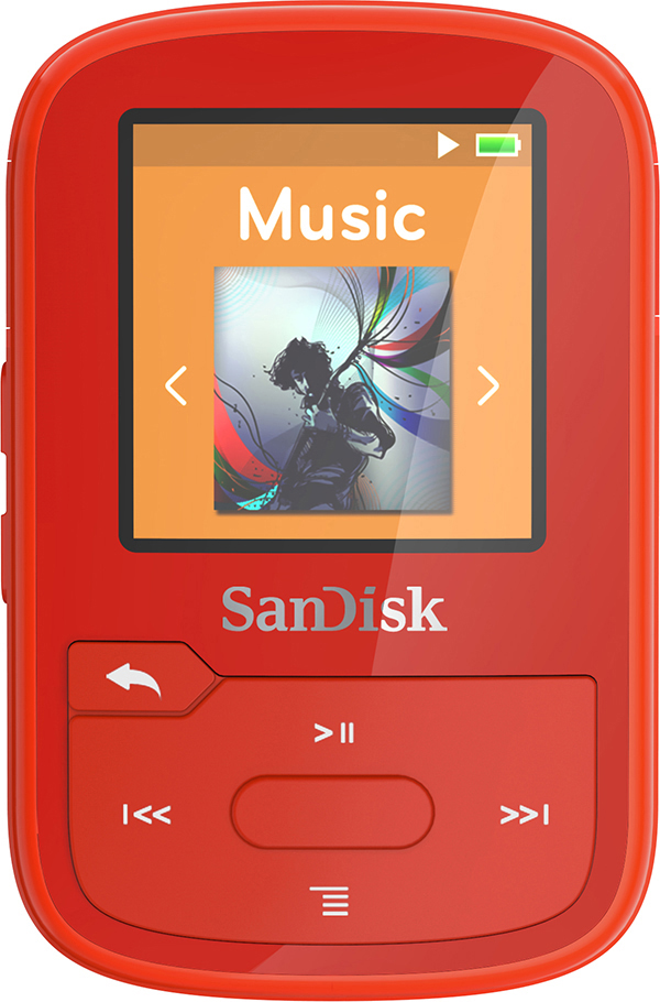 SANDISK Clip Sport Plus - MP3 Player (16 GB, Rot)