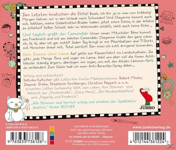 Rosa Buchcover mit Text, Katzenillustration und rotem Logo. Der Hintergrund ist rosa.